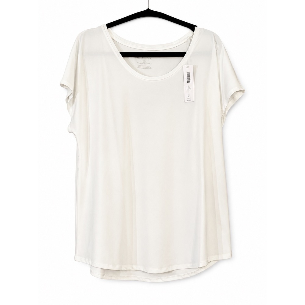 Chicos The Ultimate Tee White Scoop Neck Top Size 3 NEW